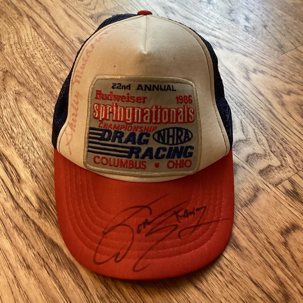 VTG 1986 NHRA Drag Racing Shirley Muldowney Don Stanley Autographed Trucker Hat